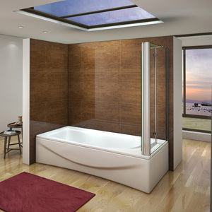 aica-Sopravasca- Aica box doccia sopravasca composta da una parete fissa laterale e una parete movibile con rotazione di 180°